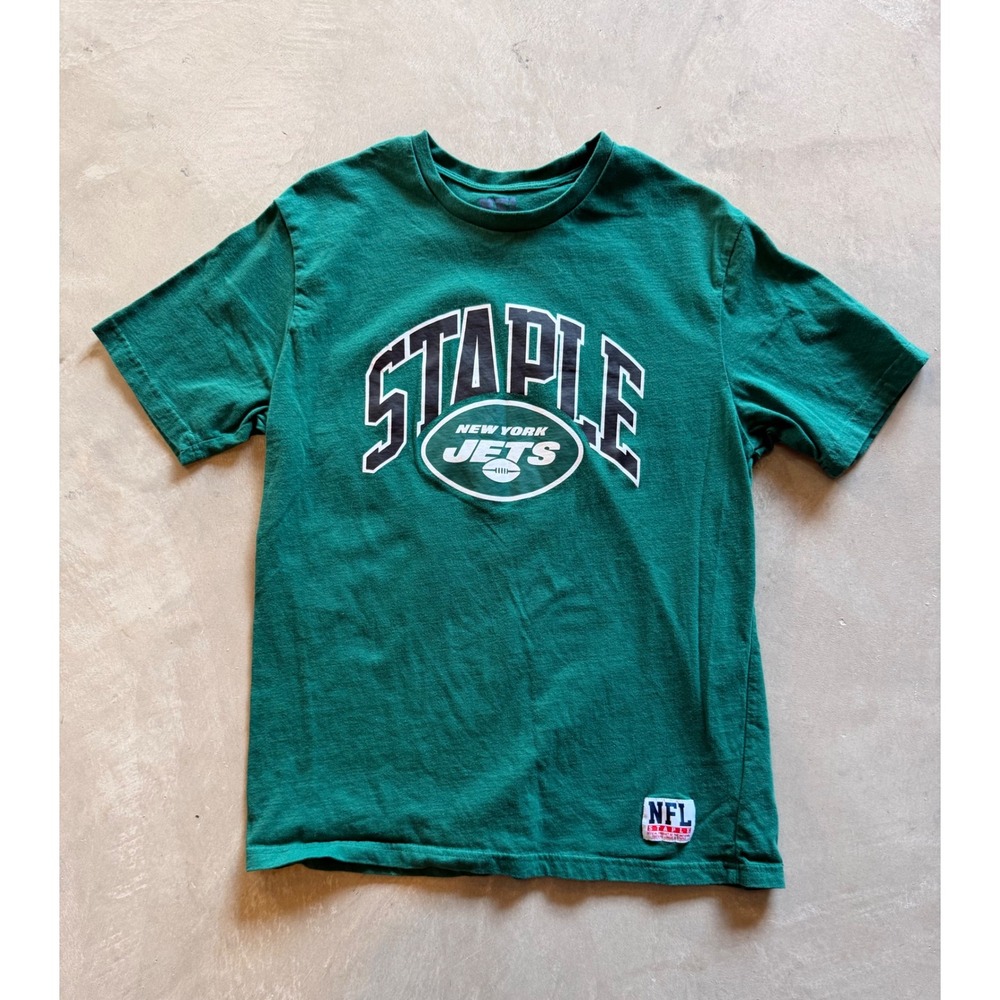 NFL Staple New York Jets Graphic T-Shirt Kids Large Green Streetwear Tee